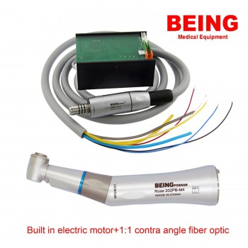 BEING Dental Electric Motor LED +1:1 Contra Angle Fiber Optic Handpiece