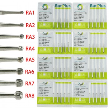 10 Packs WAVE Dental Tungsten Carbide Latch Bur Round Drill Low Speed RA 1 2 3 4...