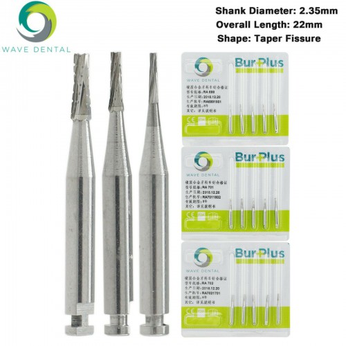 5 Packs Wave Dental Carbide Bur Contra Angle Latch Taper Fissure LA RA 699 701 702 Prima