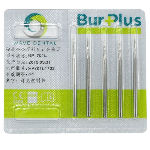 5 Boxes SBT Dental Carbide Long Burs HP 699L 701L 703L Taper Flat End Crosscut Low Speed