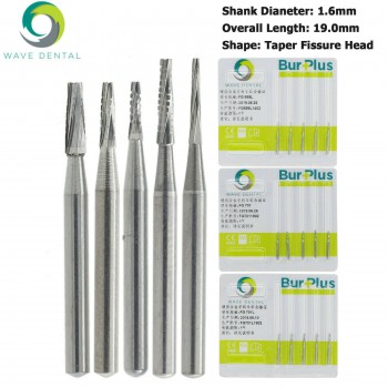 5 Packs Wave Dental Tungsten Carbide Bur Taper Fissure Long Head FG 699 701 701L...