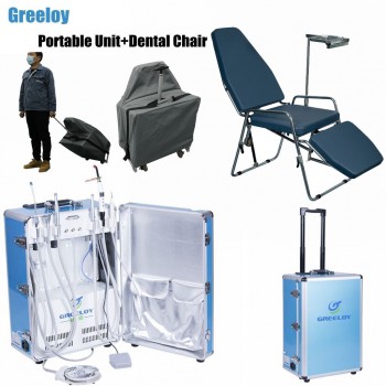 Greeloy® GU-P206 Portable Dental Unit with Curing Light and Scaler Handpiece +Portable Dental Chair GU-P101