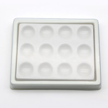 12 Slots Dental Lab Porcelain Mixing Ceramic Watering Plates