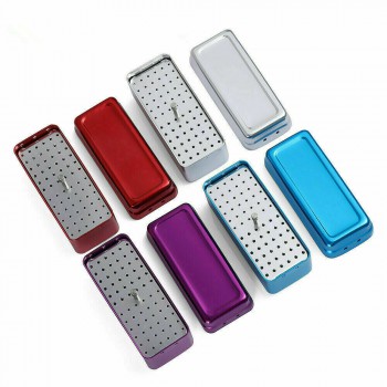 5Pcs 72 Holes Dental FG Bur Endo File Holder Stand Autoclave Disinfection Case B...