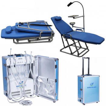 Greeloy GU-P204 Portable Dental Unit + GU-109 Dental Chair + Storage Bag Kit