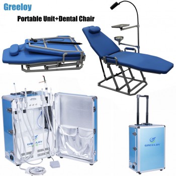 Greeloy GU-P206 Dental Portable Unit + Dental Chair GU-109 + Storage Bag Kit