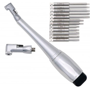 Universal Dental Implant Torque Wrench Handpiece Kit with 12 Drivers & 2 Heads