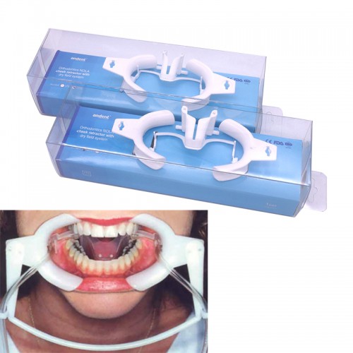 1Pcs Dental cheek retractor with sub saliva suction tube intraoral lip mouth opener