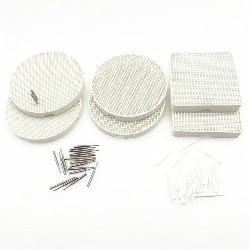 Dental Lab Square/ Round Honeycomb Firing Trays with Metal Pins Pan Rack Circle Plate Holding PFMs for Sintering