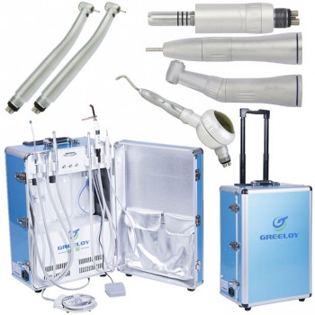 Greeloy® GU-P206 Portable Dental Unit + E-generator +Turbine Handpiece + Low Spe...