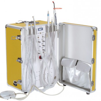 XS-341 Portable Mobile Dental Turbine Unit with Compressor + LED Curing Light + Scaler Handpiece