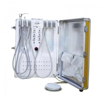 XS-098 Portable Dental Delivery Unit with Air Compressor + Suction + 3-Way Air S...