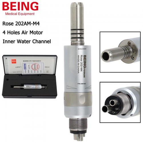 BEING Rose 202AM-M4 Dental Air Motor 4 Hole Low Speed Handpiece Inner Water Fit KaVo