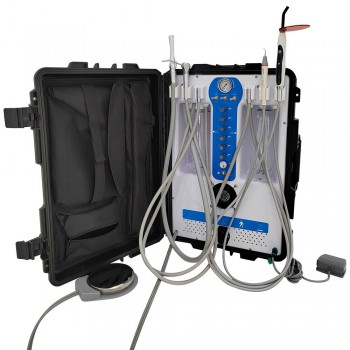 Greeloy® GU-P206S Portable Dental Unit with Air Compressor + Curing Light + Scaler 2/4H