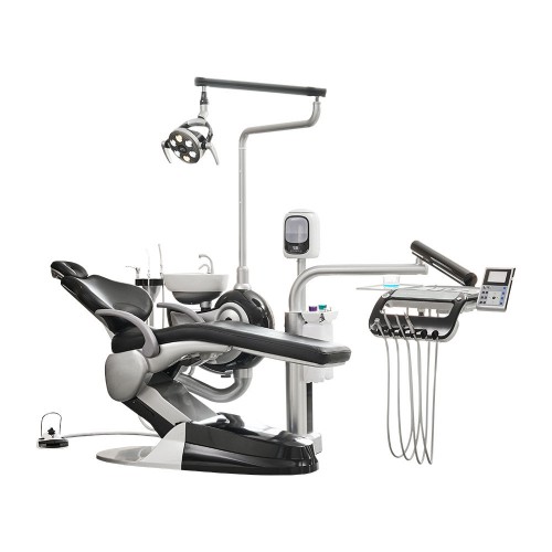 Safety® M2+ Luxury Silver-Black Style Dental Chair Treatment Unit with Air Disinfector