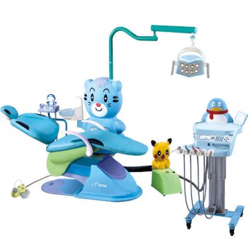 Blue Cat Pediatric Dental Unit Lovely Cartoon Animals Chair for Children with De...