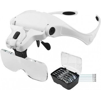 US STOCK! 5 Lens Dentist Loupes Headlight Dental Binocular Glass Magnifier with Led Head Light