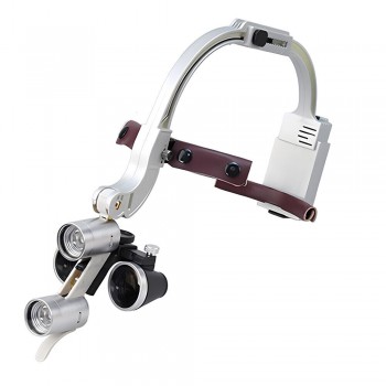 2.5X/3.5X Headband Dental Binocular Loupes with 5W LED Head Light Headlamp