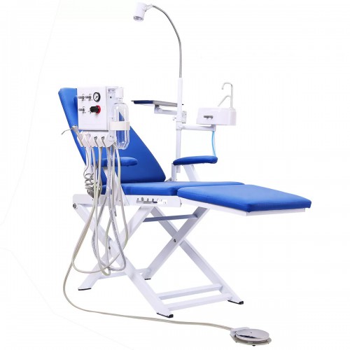 Portable Mobile Dental Folding Chair with LED Light + Air Turbine Unit + Tray Portable Mobile Dental Folding Chair with LED Light + Air Turbine Unit + Tray