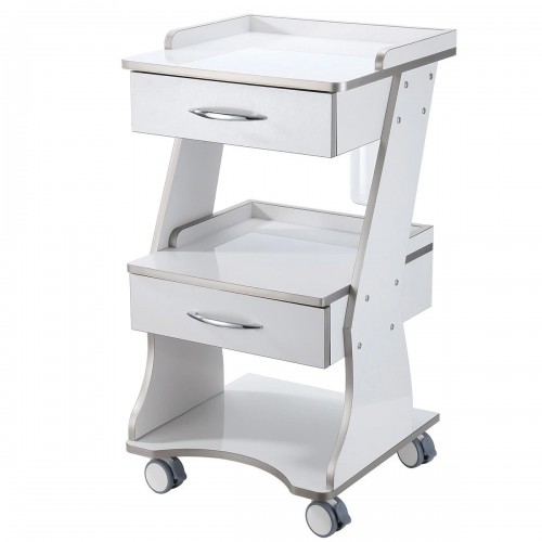 Dentech Mobile Dental Instrument Cart Trolley with Water Bottle Supply & Storage Cabinet