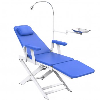 Portable Dental Folding Chair Foldable Dentist Chair with LED Light & Tray