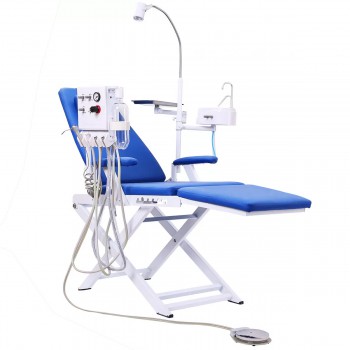Portable Mobile Dental Folding Chair with LED Light + Air Turbine Unit + Tray