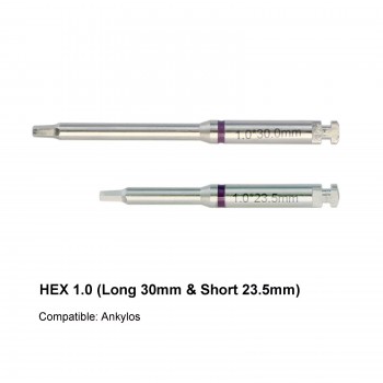 Dental Implant Screwdriver Hex Implant Abutment Latch Drivers Stainless Steel Long Short