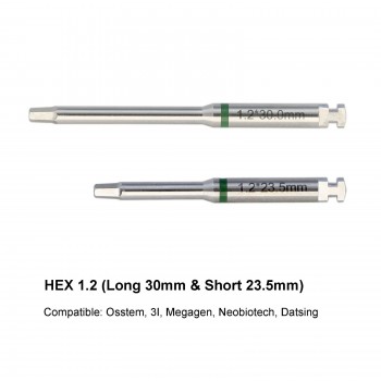 Dental Implant Screwdriver Hex Implant Abutment Latch Drivers Stainless Steel Long Short