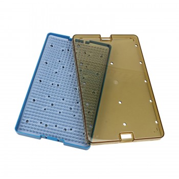 Large Size Dental Instrument Sterilization Tray Case with Silicone Mat