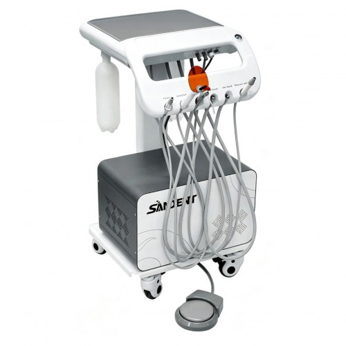 AZ-AP302D Mobile Dental Delivery Cart Unit with Compressor, Scaler Handpiece & Curing Light