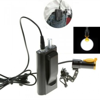 Clip-on Dental Metal 5W LED Head Light + Filter & Belt Clip for Loupe
