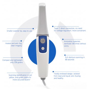 M108 Dental 3D Intraoral Scanner with Color Scan and LED Light Source USB 3.0