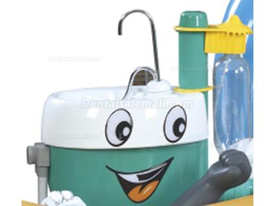 A8000-IB Pediatric Dental Chair Children Dental Unit with Dinosaur Chair &Smiling Cat Side Box