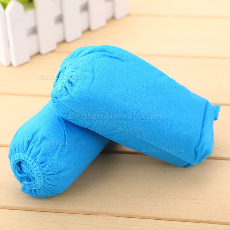 100Pcs Boot Shoes Covers Fabric Disposable Overshoes Medical Indoor Carpet Floor Blue Non-woven Fabric Shoe Cover