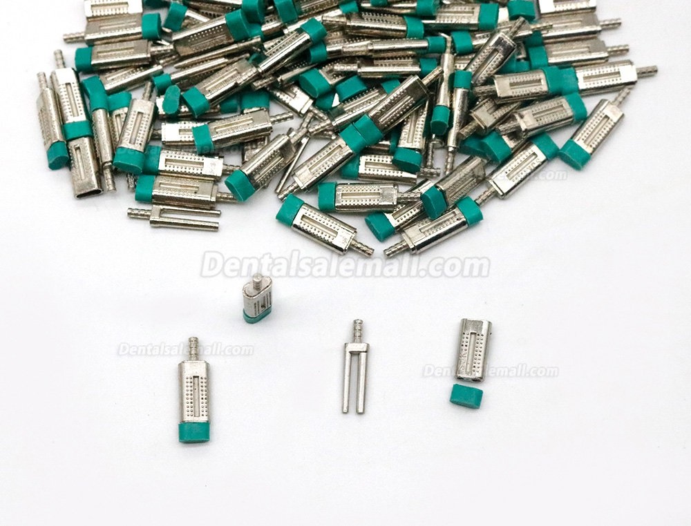 1000Pcs Dental Laboratory Dual Pins Green Dowel Twin Pin With Rubber Sleeves