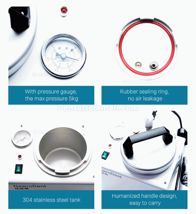 Portable Dental Lab Air Pressure Pot Sterilizing Pneumatic Polymerizing Polymerizer