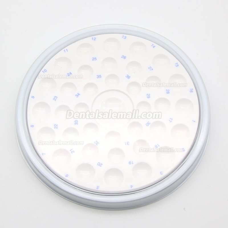 36 Slot Dental Porcelain Mixing Watering Moisturizing Plate Round Shape Ceramic Palette