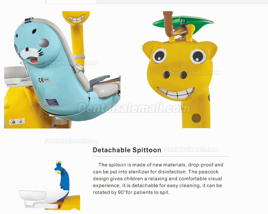 Lovely Kids Dental Unit Dentist Chair Children Cute Cartoon Dental Dolphin Dinosaur Treatment Chair DS-KID-7