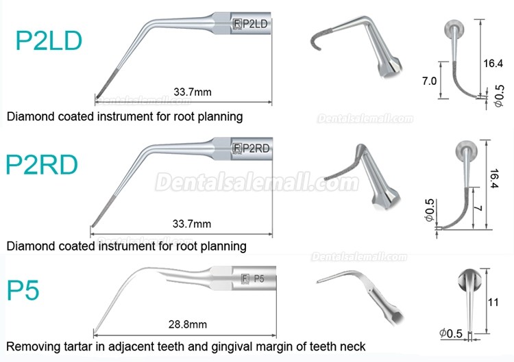 5Pcs Dental Tips P2L P2R P2LD P2RD P5 P6 P7 P8 P10 P11 P12 P14L Fit For Refine EMS Woodpecker Scaler Handpiece