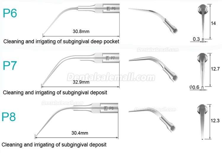 5Pcs Dental Tips P2L P2R P2LD P2RD P5 P6 P7 P8 P10 P11 P12 P14L Fit For Refine EMS Woodpecker Scaler Handpiece