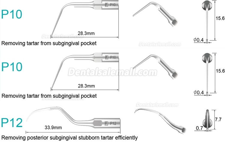 5Pcs Dental Tips P2L P2R P2LD P2RD P5 P6 P7 P8 P10 P11 P12 P14L Fit For Refine EMS Woodpecker Scaler Handpiece