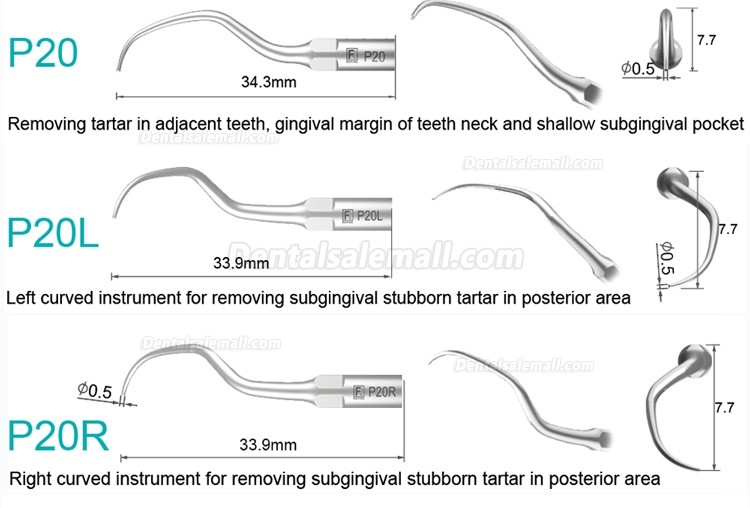 5Pcs Dental Tips P2L P2R P2LD P2RD P5 P6 P7 P8 P10 P11 P12 P14L Fit For Refine EMS Woodpecker Scaler Handpiece