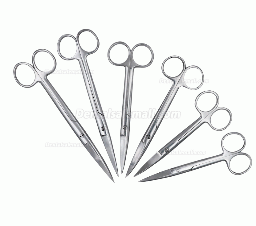 14cm/16cm/18cm Stainless Steel Surgical Scissors Straight Curved Tip Head Scissors Forceps for Dental Clinic