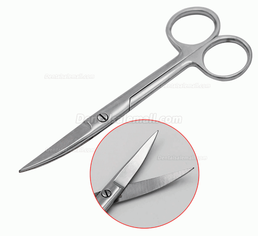 14cm/16cm/18cm Stainless Steel Surgical Scissors Straight Curved Tip Head Scissors Forceps for Dental Clinic