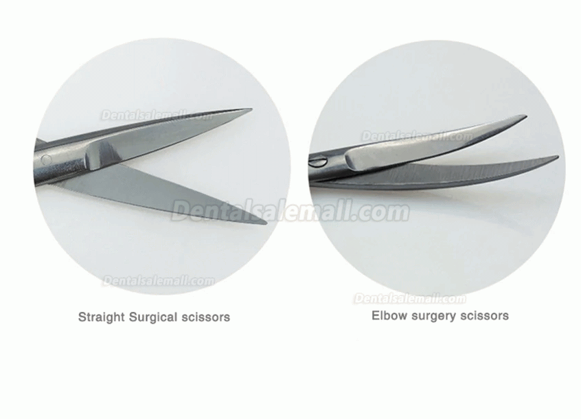 14cm/16cm/18cm Stainless Steel Surgical Scissors Straight Curved Tip Head Scissors Forceps for Dental Clinic