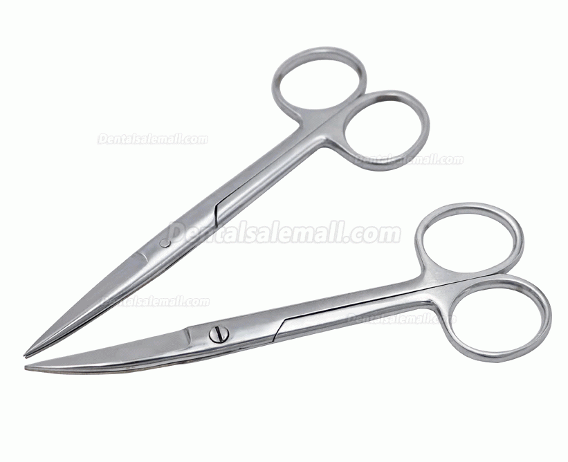 14cm/16cm/18cm Stainless Steel Surgical Scissors Straight Curved Tip Head Scissors Forceps for Dental Clinic