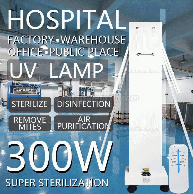 300W High Power Mobile UVC Disinfection Lampe UV Ultraviolet Light Sterilizer Trolley with Radar Sensors