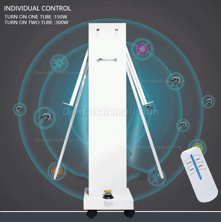 300W High Power Mobile UVC Disinfection Lampe UV Ultraviolet Light Sterilizer Trolley with Radar Sensors