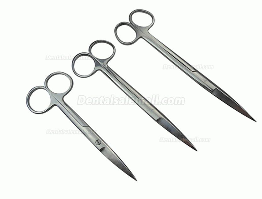 14cm/16cm/18cm Stainless Steel Surgical Scissors Straight Curved Tip Head Scissors Forceps for Dental Clinic