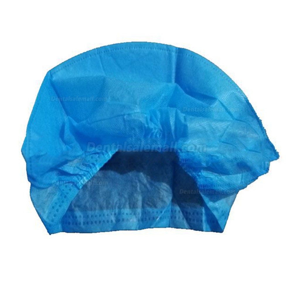 40Pcs Disposable Hair Head Cap Non Woven Anti Dust Hat Medical Food Supplies Set Blue Non-woven Bouffant Dustproof Caps